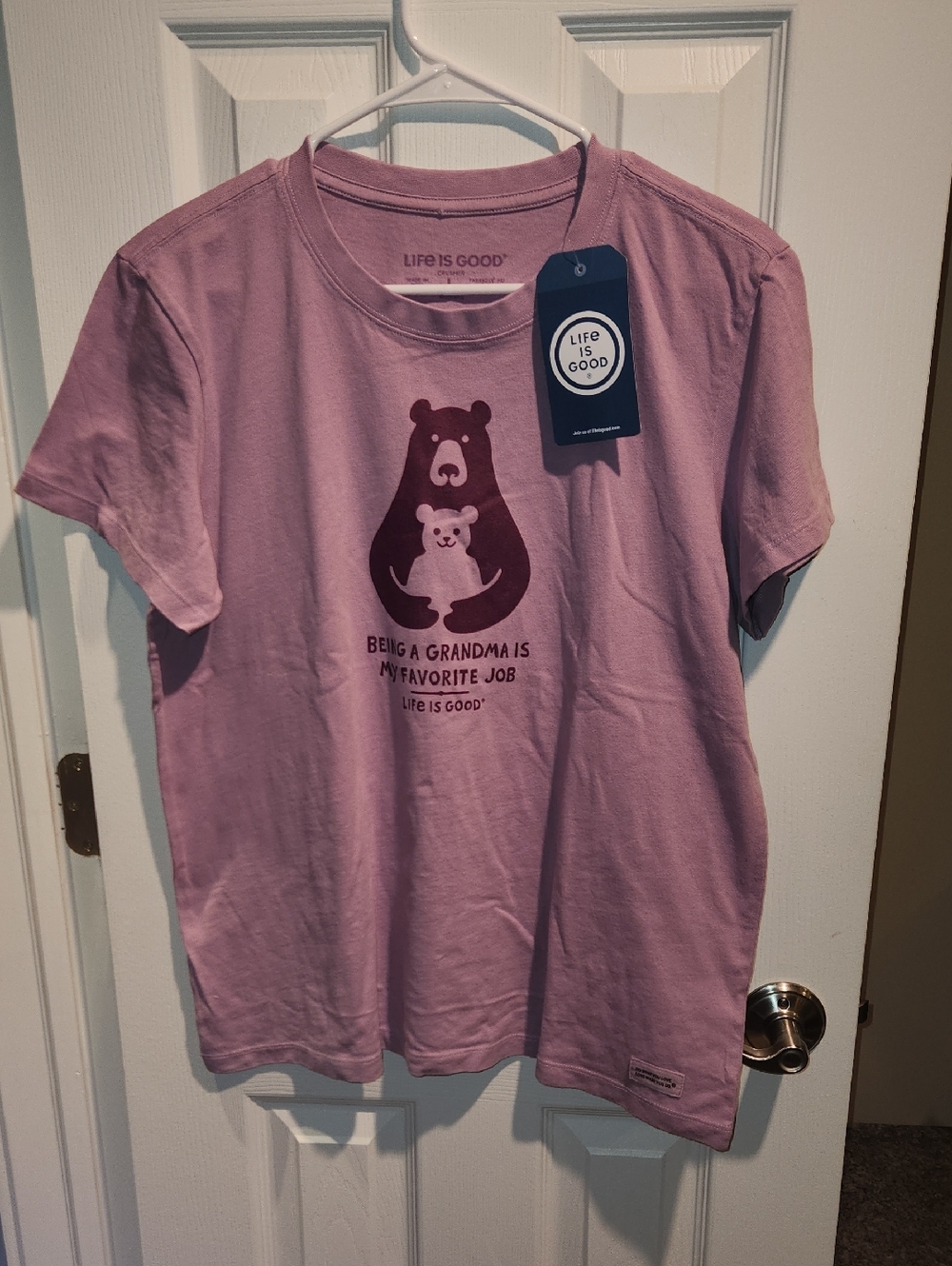 Life Is Good Girls' Dusty Pink Grandma Bear Graphic Tee